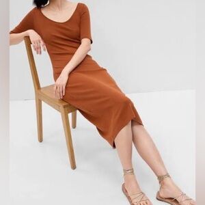 GAP Modern T-Shirt Midi Dress Rusty Brown Size L